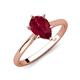 3 - Zaire 1.73 ctw Created Ruby Pear Shape (9x6 mm) Hidden Halo accented Side Natural Diamond Engagement Ring 