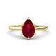 1 - Zaire 1.73 ctw Created Ruby Pear Shape (9x6 mm) Hidden Halo accented Side Natural Diamond Engagement Ring 