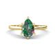 1 - Zaire 1.73 ctw Lab Created Alexandrite Pear Shape (9x6 mm) Hidden Halo accented Side Natural Diamond Engagement Ring 