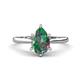 1 - Zaire 1.73 ctw Lab Created Alexandrite Pear Shape (9x6 mm) Hidden Halo accented Side Natural Diamond Engagement Ring 