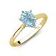 3 - Zaire 1.30 ctw Aquamarine Pear Shape (9x6 mm) Hidden Halo accented Side Natural Diamond Engagement Ring 