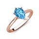 3 - Zaire 1.75 ctw Blue Topaz Pear Shape (9x6 mm) Hidden Halo accented Side Natural Diamond Engagement Ring 