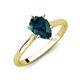 3 - Zaire 1.75 ctw London Blue Topaz Pear Shape (9x6 mm) Hidden Halo accented Side Natural Diamond Engagement Ring 