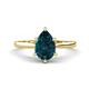 1 - Zaire 1.75 ctw London Blue Topaz Pear Shape (9x6 mm) Hidden Halo accented Side Natural Diamond Engagement Ring 