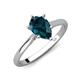 3 - Zaire 1.75 ctw London Blue Topaz Pear Shape (9x6 mm) Hidden Halo accented Side Natural Diamond Engagement Ring 