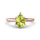 1 - Zaire 1.60 ctw Peridot Pear Shape (9x6 mm) Hidden Halo accented Side Natural Diamond Engagement Ring 