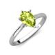 3 - Zaire 1.60 ctw Peridot Pear Shape (9x6 mm) Hidden Halo accented Side Natural Diamond Engagement Ring 