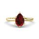 1 - Zaire 1.70 ctw Red Garnet Pear Shape (9x6 mm) Hidden Halo accented Side Natural Diamond Engagement Ring 