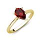 3 - Zaire 1.70 ctw Red Garnet Pear Shape (9x6 mm) Hidden Halo accented Side Natural Diamond Engagement Ring 