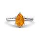 1 - Zaire 1.30 ctw Citrine Pear Shape (9x6 mm) Hidden Halo accented Side Natural Diamond Engagement Ring 