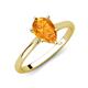 3 - Zaire 1.30 ctw Citrine Pear Shape (9x6 mm) Hidden Halo accented Side Natural Diamond Engagement Ring 