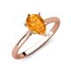 3 - Zaire 1.30 ctw Citrine Pear Shape (9x6 mm) Hidden Halo accented Side Natural Diamond Engagement Ring 