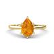 1 - Zaire 1.30 ctw Citrine Pear Shape (9x6 mm) Hidden Halo accented Side Natural Diamond Engagement Ring 