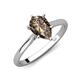 3 - Zaire 1.30 ctw Smoky Quartz Pear Shape (9x6 mm) Hidden Halo accented Side Natural Diamond Engagement Ring 