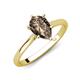 3 - Zaire 1.30 ctw Smoky Quartz Pear Shape (9x6 mm) Hidden Halo accented Side Natural Diamond Engagement Ring 