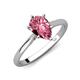 3 - Zaire 1.60 ctw Pink Tourmaline Pear Shape (9x6 mm) Hidden Halo accented Side Natural Diamond Engagement Ring 