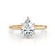 1 - Zaire 1.40 ctw Moissanite Pear Shape (9x6 mm) Hidden Halo accented Side Natural Diamond Engagement Ring 