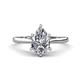 2 - Zaire 1.40 ctw Moissanite Pear Shape (9x6 mm) Hidden Halo accented Side Natural Diamond Engagement Ring 