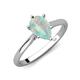 3 - Zaire 0.77 ctw Opal Pear Shape (9x6 mm) Hidden Halo accented Side Natural Diamond Engagement Ring 