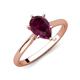 3 - Zaire 1.55 ctw Rhodolite Garnet Pear Shape (9x6 mm) Hidden Halo accented Side Natural Diamond Engagement Ring 