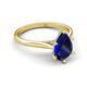 5 - Zaire 1.73 ctw Created Blue Sapphire Pear Shape (9x6 mm) Hidden Halo accented Side Natural Diamond Engagement Ring 