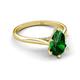 5 - Zaire 1.20 ctw Created Emerald Pear Shape (9x6 mm) Hidden Halo accented Side Natural Diamond Engagement Ring 