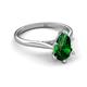 5 - Zaire 1.20 ctw Created Emerald Pear Shape (9x6 mm) Hidden Halo accented Side Natural Diamond Engagement Ring 