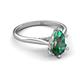 5 - Zaire 1.73 ctw Lab Created Alexandrite Pear Shape (9x6 mm) Hidden Halo accented Side Natural Diamond Engagement Ring 