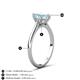 4 - Zaire 1.30 ctw Aquamarine Pear Shape (9x6 mm) Hidden Halo accented Side Natural Diamond Engagement Ring 