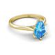 5 - Zaire 1.75 ctw Blue Topaz Pear Shape (9x6 mm) Hidden Halo accented Side Natural Diamond Engagement Ring 