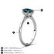 4 - Zaire 1.75 ctw London Blue Topaz Pear Shape (9x6 mm) Hidden Halo accented Side Natural Diamond Engagement Ring 