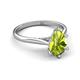 5 - Zaire 1.60 ctw Peridot Pear Shape (9x6 mm) Hidden Halo accented Side Natural Diamond Engagement Ring 