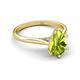 5 - Zaire 1.60 ctw Peridot Pear Shape (9x6 mm) Hidden Halo accented Side Natural Diamond Engagement Ring 