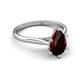 5 - Zaire 1.70 ctw Red Garnet Pear Shape (9x6 mm) Hidden Halo accented Side Natural Diamond Engagement Ring 