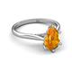 5 - Zaire 1.30 ctw Citrine Pear Shape (9x6 mm) Hidden Halo accented Side Natural Diamond Engagement Ring 