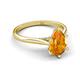 5 - Zaire 1.30 ctw Citrine Pear Shape (9x6 mm) Hidden Halo accented Side Natural Diamond Engagement Ring 