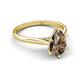 5 - Zaire 1.30 ctw Smoky Quartz Pear Shape (9x6 mm) Hidden Halo accented Side Natural Diamond Engagement Ring 