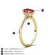 4 - Zaire 1.60 ctw Pink Tourmaline Pear Shape (9x6 mm) Hidden Halo accented Side Natural Diamond Engagement Ring 