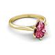 5 - Zaire 1.60 ctw Pink Tourmaline Pear Shape (9x6 mm) Hidden Halo accented Side Natural Diamond Engagement Ring 