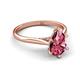 5 - Zaire 1.60 ctw Pink Tourmaline Pear Shape (9x6 mm) Hidden Halo accented Side Natural Diamond Engagement Ring 