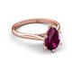 5 - Zaire 1.55 ctw Rhodolite Garnet Pear Shape (9x6 mm) Hidden Halo accented Side Natural Diamond Engagement Ring 