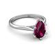 5 - Zaire 1.55 ctw Rhodolite Garnet Pear Shape (9x6 mm) Hidden Halo accented Side Natural Diamond Engagement Ring 