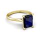 5 - Zaire 3.02 ctw Created Blue Sapphire Emerald Shape (9x7 mm) Hidden Halo accented Side Natural Diamond Engagement Ring 