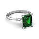 5 - Zaire 2.12 ctw Created Emerald Emerald Shape (9x7 mm) Hidden Halo accented Side Natural Diamond Engagement Ring 