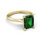 5 - Zaire 2.12 ctw Created Emerald Emerald Shape (9x7 mm) Hidden Halo accented Side Natural Diamond Engagement Ring 