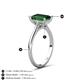 4 - Zaire 2.12 ctw Created Emerald Emerald Shape (9x7 mm) Hidden Halo accented Side Natural Diamond Engagement Ring 