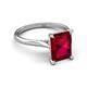 5 - Zaire 3.08 ctw Created Ruby Emerald Shape (9x7 mm) Hidden Halo accented Side Natural Diamond Engagement Ring 