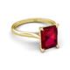 5 - Zaire 3.08 ctw Created Ruby Emerald Shape (9x7 mm) Hidden Halo accented Side Natural Diamond Engagement Ring 