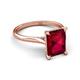 5 - Zaire 3.08 ctw Created Ruby Emerald Shape (9x7 mm) Hidden Halo accented Side Natural Diamond Engagement Ring 