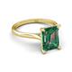 5 - Zaire 3.32 ctw Lab Created Alexandrite Emerald Shape (9x7 mm) Hidden Halo accented Side Natural Diamond Engagement Ring 